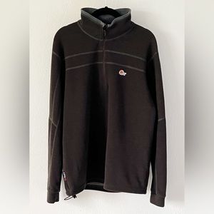 Lowe Alpine Women's Brown Quarter Zip Wool Blend Polartec Active Sweater Medium